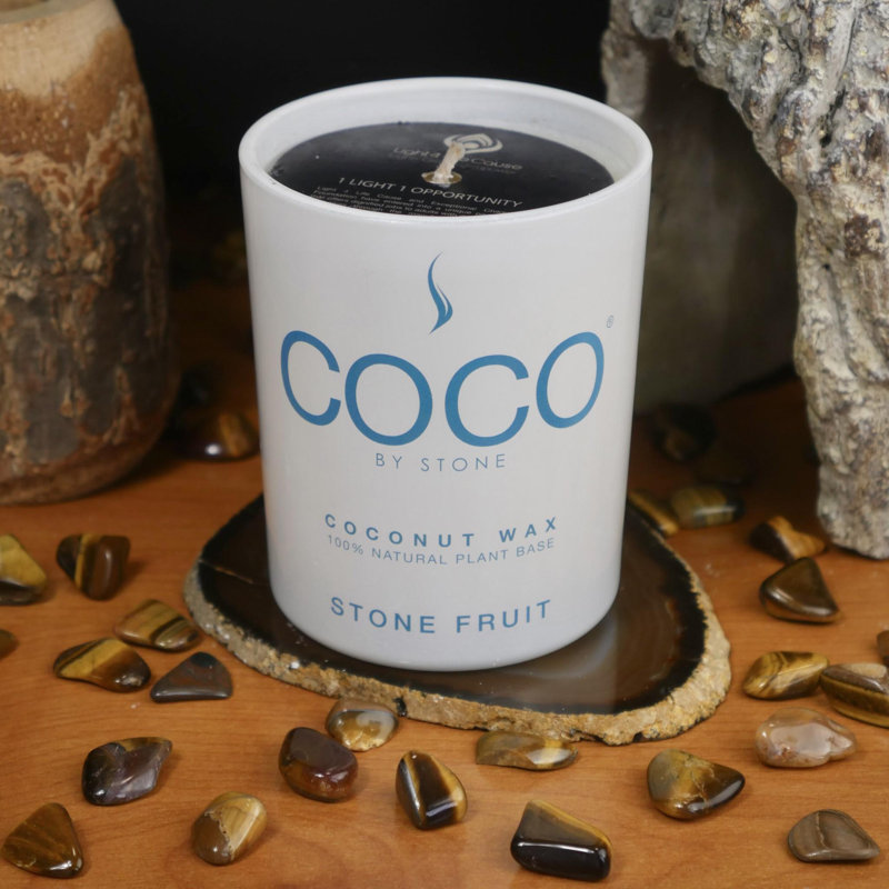 Bougie en cire d'abricot naturel, Pot de 11 oz