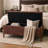 Multifunctional Chenille Storage Bench with Cylindrical Solid Wood Legs-304230506
