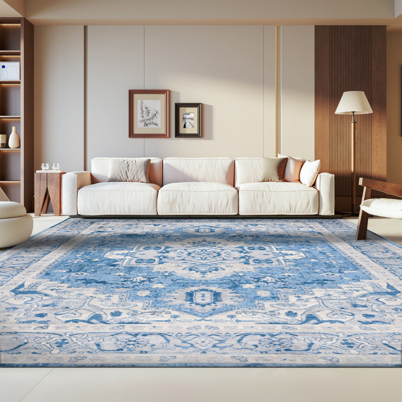 Tapis bleu / gris Aurich 851, Rectangle 8 pi x 10 pi