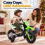 Moto électrique pour enfants Forever Source 12V, roues d'entraînement, suspension à ressort, accélérateur à torsion, lumières DEL et musique, idéale pour les enfants de 3 à 5 ans, vert