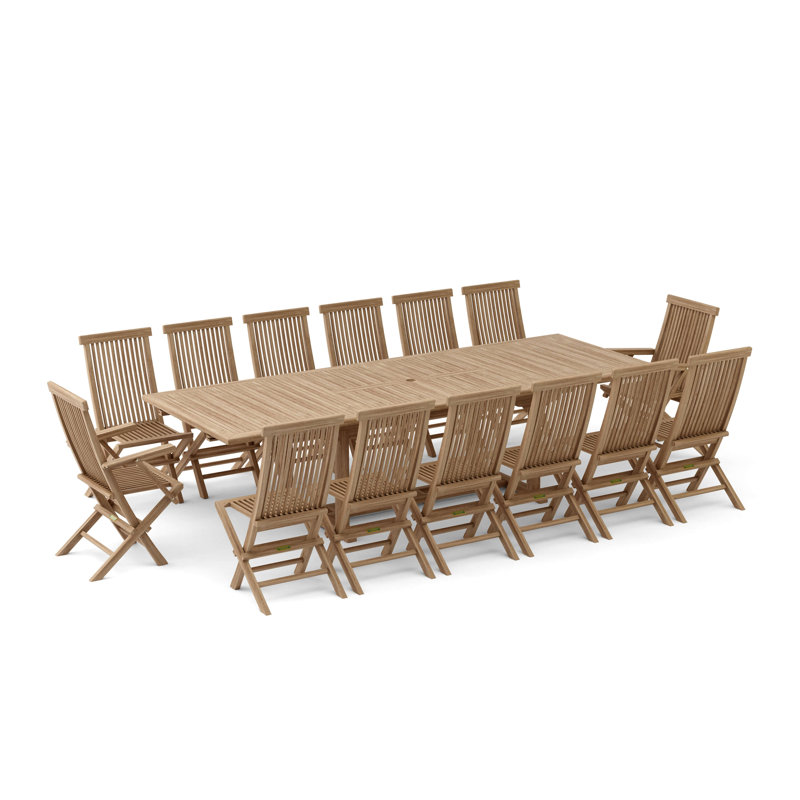 Roxanne Teak Dining Set, 14