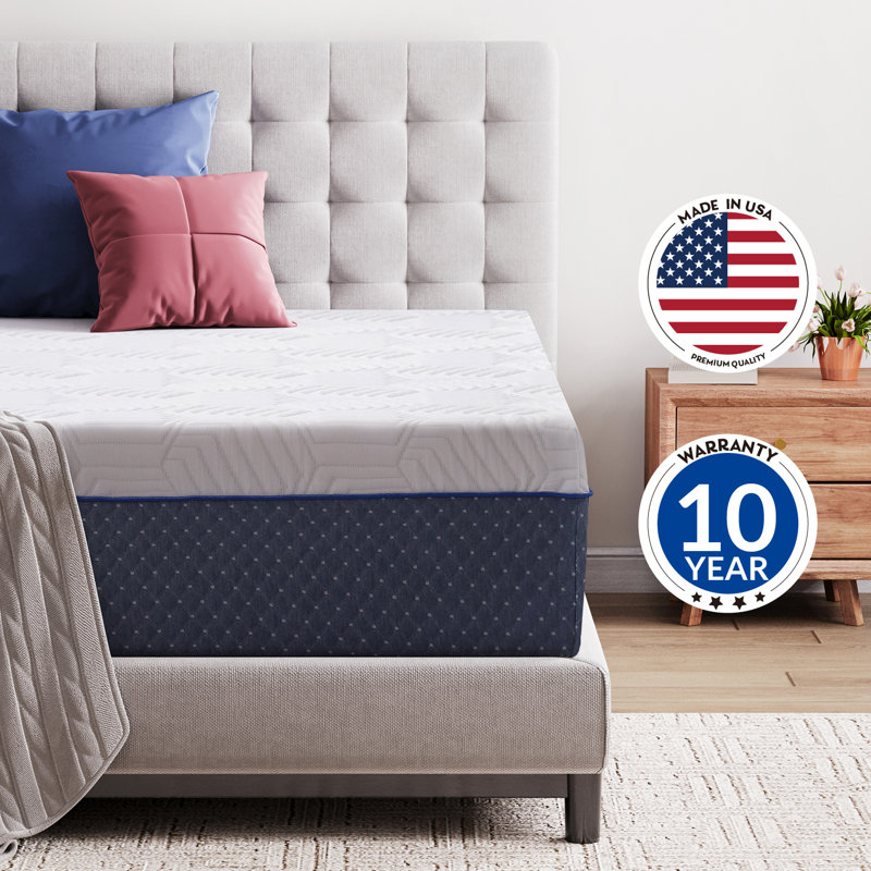 14" Firm Gel Memory Foam Mattress in a Box, 14", Queen