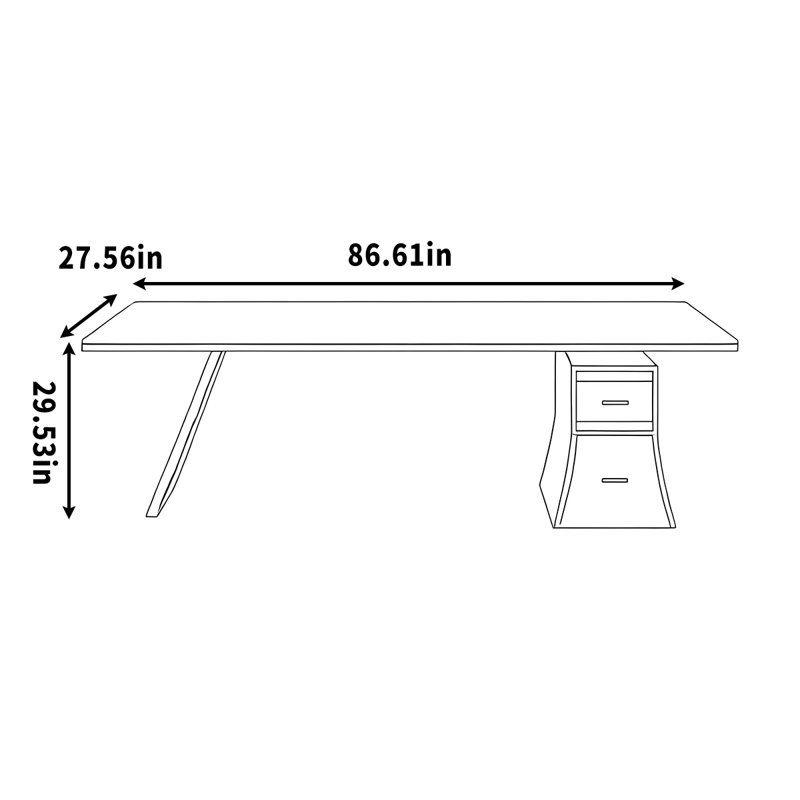 Ehrlich, 29.53" H x 86.61" W x 27.56" D