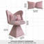 Fauteuil de coiffeuse pivotant avec dossier papillon