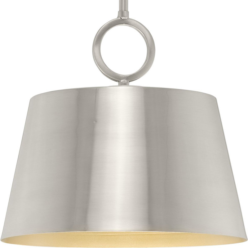 Nouveau luminaire suspendu Elda, Nickel brossé, H 11,87 po x l 12,37 po x P 12,37 po