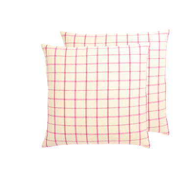 Plaid Linen Throw Pillow