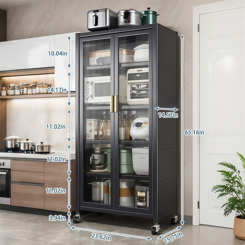 65" Kitchen Pantry Storage Cabinet