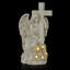 Statue solaire ange 14 "tenant une croix avec lumières DEL 14"