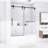 56-60" W X 66" H Frameless Single Sliding Bathtub Door, Tub Shower Door, 5/16" (8Mm) Clear Tempered Glass, Premium Stainless Steel Hardware,Matte Black-123984735