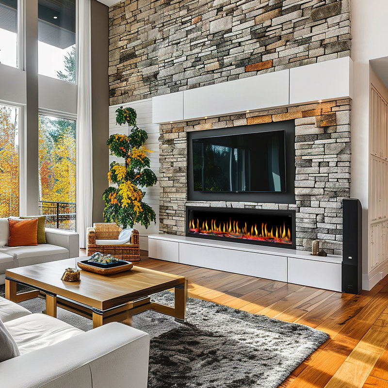 Tempo Series 63" Electric Fireplace, 20.25" H x 62.5" W x 6.5" D