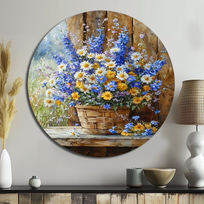 Hillary - Assortiment de bouquets ronds en métal pour le salon, H 16 po x l 16 po