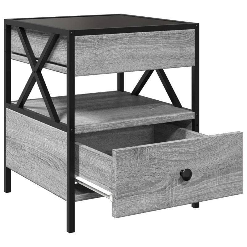 Cvitan Coffee Table with Storage, 51cm H x 40cm L x 40cm W, Grey Sonoma