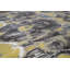 Wool Damask Area Rug in Dark Gray/Yellow