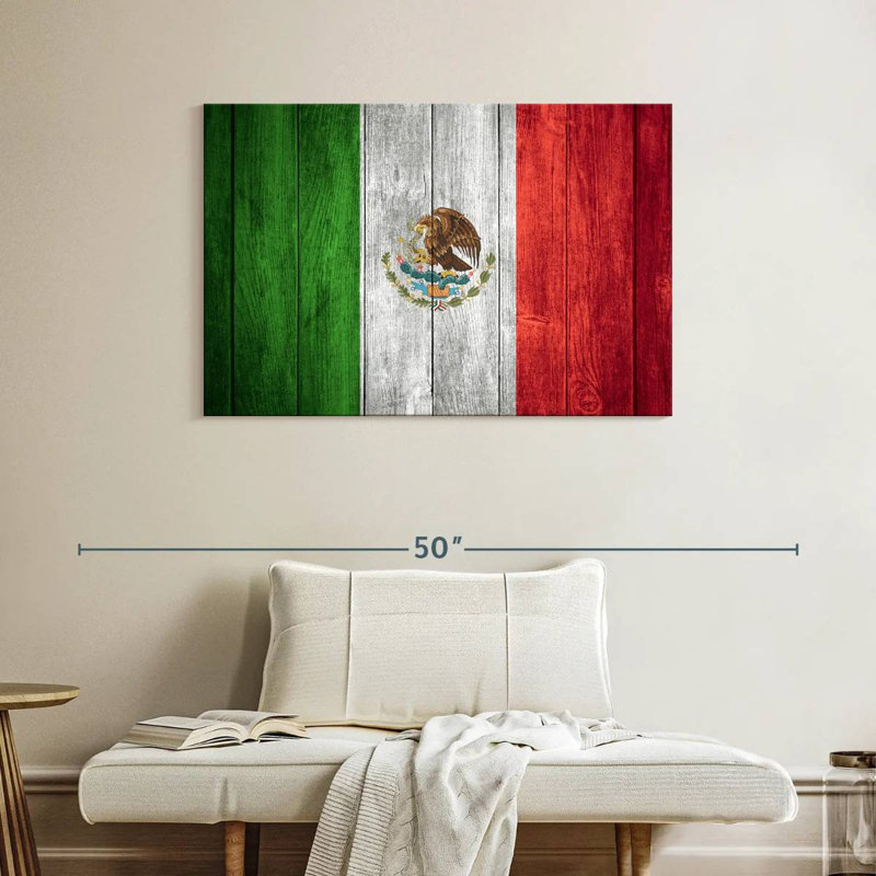Borges Rustic Mexico Flag, 26" H x 39" W