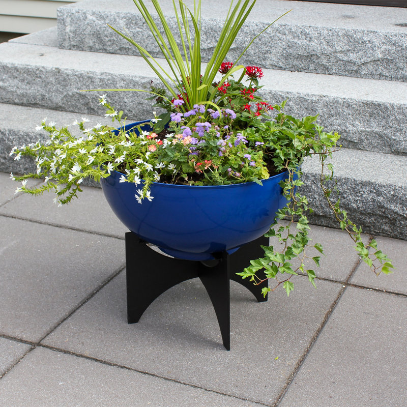 Norma I Metal Pot Planter, French Blue, 18" H x 20" W x 20" D