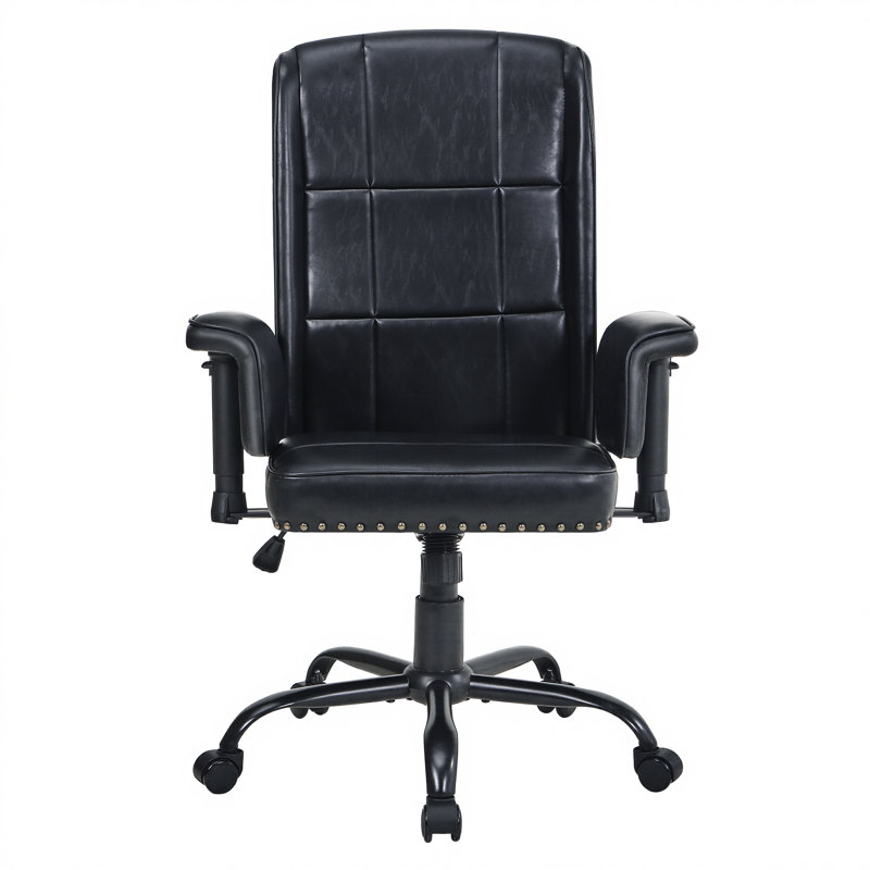 Fauteuil de bureau ergonomique noir avec support lombaire, Noir