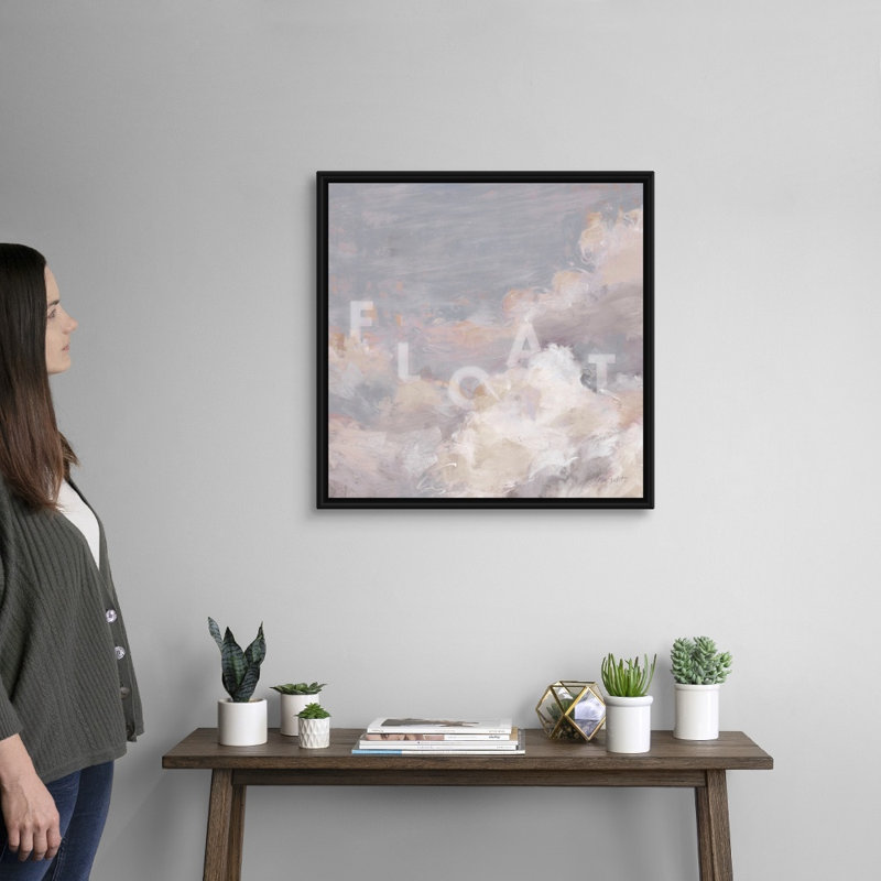 «Daydream Neutral 05» par Lisa Audit - reproduction d'art, H 26 po x l 26 po x P 1,75 po, Toile avec cadre noir