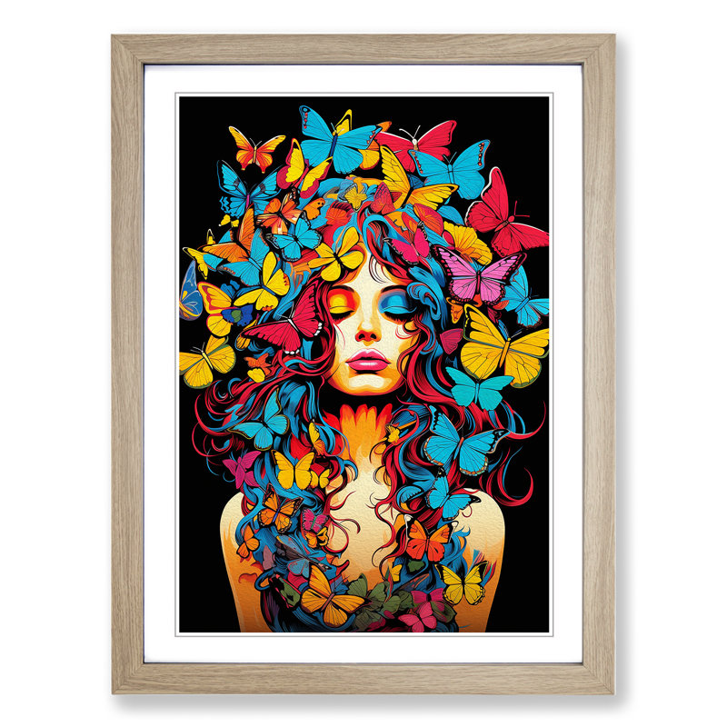 Butterfly Pop - Framed Print, Oak Framed, 46cm H x 34cm W x 2cm D