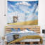 Paysage, ciel nuageux et moulin à vent tapisserie-28507911
