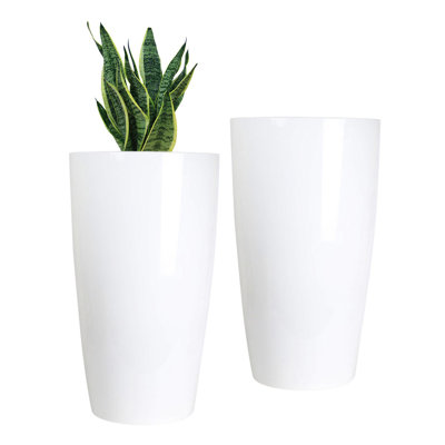 2 Pack 21" Tall Planters Sturdy Plant Flower Tree Pots For Indoor Outdoor Decor