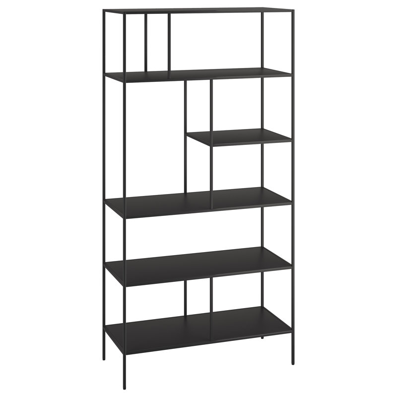 Winthrop 182.9cm H x 91.4cm W Steel Standard Bookcase, Blackened Bronze