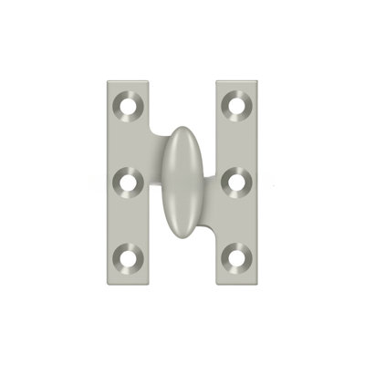 Charnière olive 2 po x 1-1 / 2 po Deltana OK2015U15-R; Finition nickel satiné