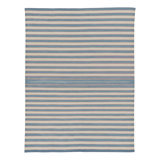 Rug & Kilim’S Indian Dhurrie Rug In Slate Blue And Ivory Stripes