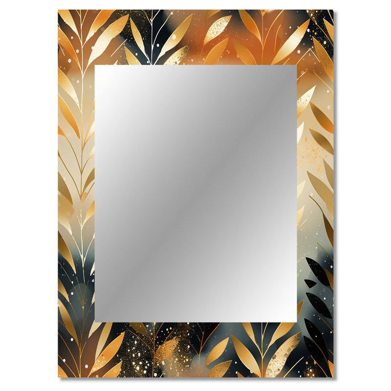Goldern Gilded Chevron Reverie - chevron  Mirror, Chevron Decorative Wall Mirror, Printed Metal Art, 40" x 30"