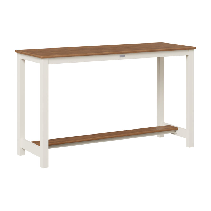 Table de jardin à hauteur de comptoir en aluminium Berlin Gardens, Acajou antique, H 35,5 po x l 60 po x P 22 po