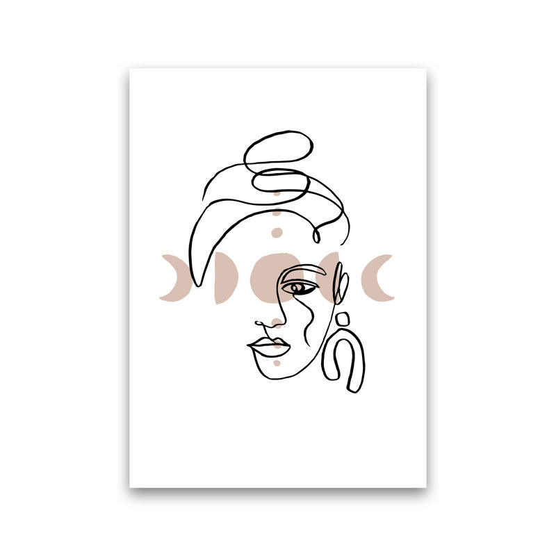 Face With Earrings Moonphases by Planeta444 - No Frame Print, 30cm H x 21cm W x 1cm D, No Framed