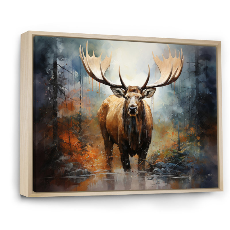 Canada Majestic Moose II, reproduction d'art sur toile, H 16 po x l 32 po x P 1 po, Cadre naturel flottant