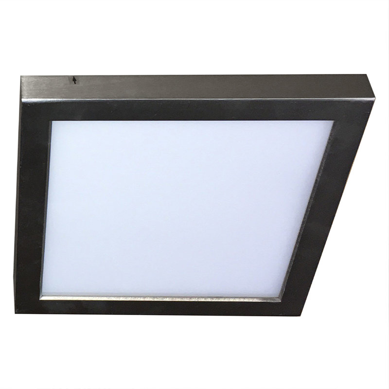 Plafonnier encastré 1 lumière à DEL intégré en nickel brossé, H 1 po x l 9 po x P 9 po