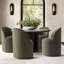 Chaise pivotante en lin avec roulettes cachées-421601428