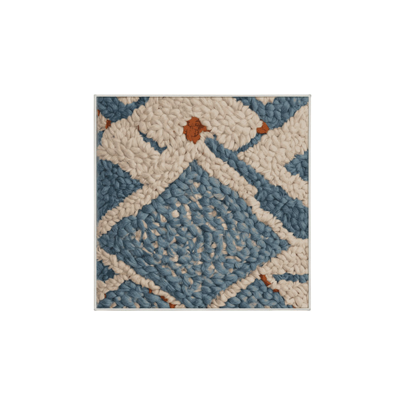 Tapis beige soyeux et moelleux, Carré 5 pi