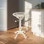 Ensemble de 1, tabouret de bar à siège de tracteur - tabouret de bar industriel rustique - tabouret pivotant en fonte de style campagnard - hauteur de comptoir réglable - très haute hauteur de pub - 22,05 à 27,95 po (blanc vieilli)
