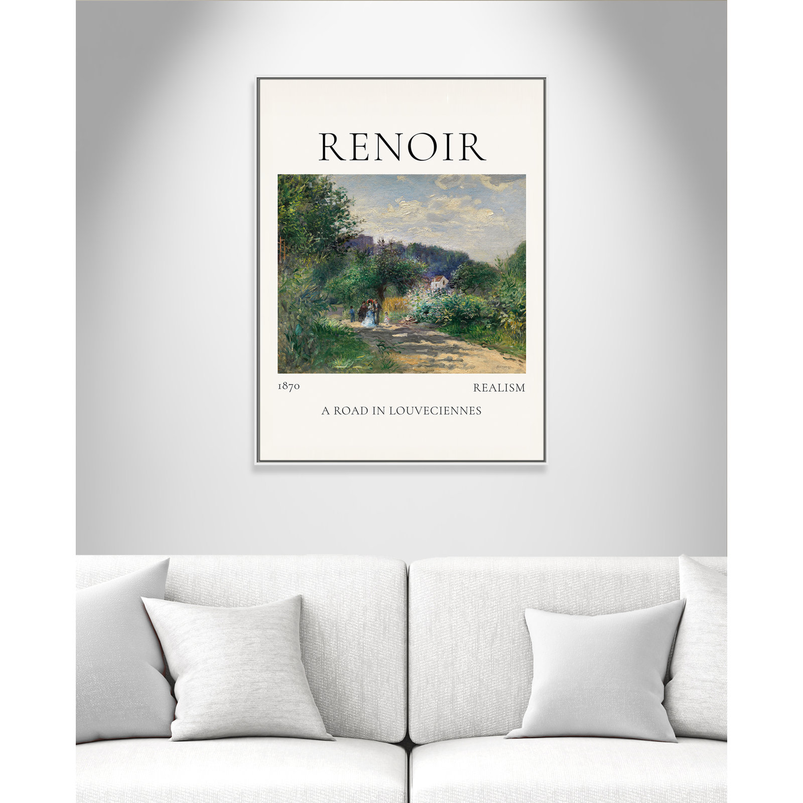 Rocchetto "A Road in Louveciennes" Print, White Floater Frame, No, 49.5" H x 37.5" W x 2" D