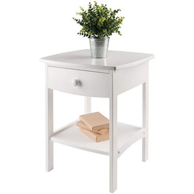 Wood Claire Accent Table, White