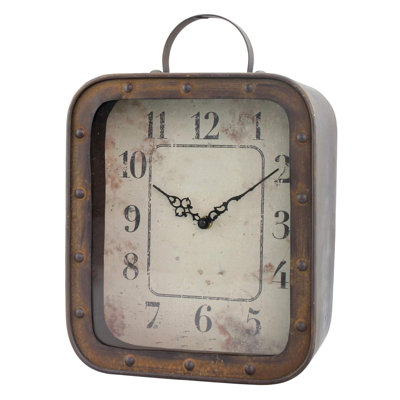 Large Square Plain Metal Desktop Clock