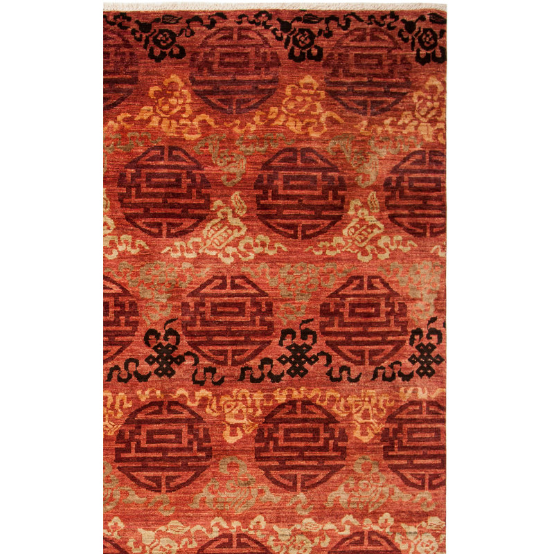 Tapis en laine noué à la main Asian Fusion, Rectangle 6 pi x 9 pi