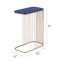 Table d'appoint hypnotisante bleue et dorée avec des options utilitaires distinctives captivantes