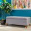 Home Decor, banc de repose-pieds capitonné avec rangement à boutons Ainsley avec couvercle à charnière, banc de repose-pieds avec rangement pour le salon et la chambre à coucher, pieds en bois massif-1431264693