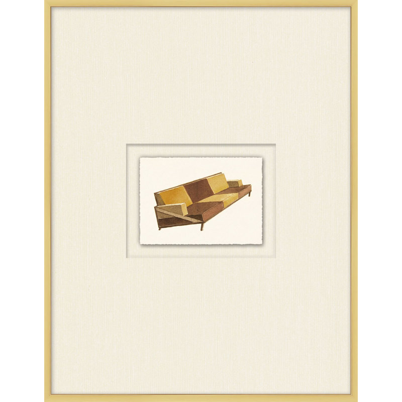 Mid-Century 6 - Peinture encadrée sur papier