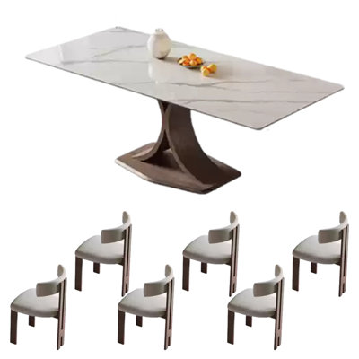 Rectangle sintered stone simple dining table set