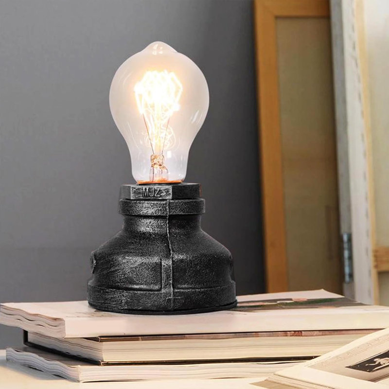 Antoinese Metal Lamp Base Lamp, Brushed Silver