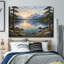 Tableau mural en verre trempé au coucher du soleil sur le lac alpin-442841528