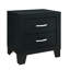 Table de chevet 2 en noir moderne, bois massif et noir de construction avec configuration