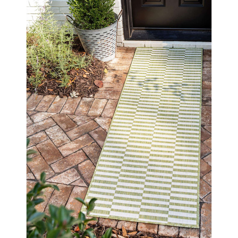 Tapis d'extérieur scintillant couleur fougère, Tapis de couloir 2 pi x 6 pi