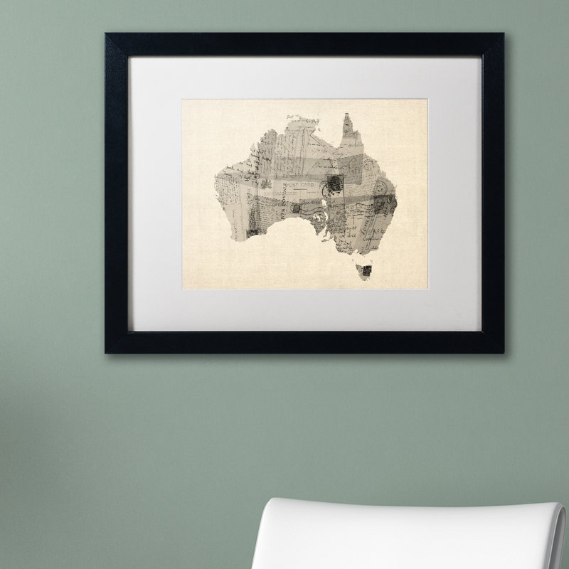 «Australie carte postale», impression encadrée, H 11 po x l 14 po x P 0,5 po, Cadre noir