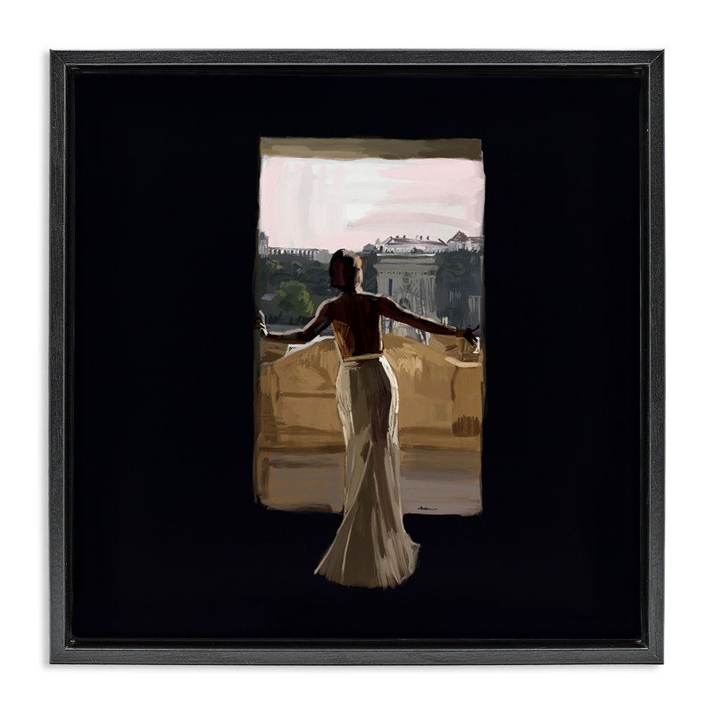 Art mural italien sur toile flottante, architecture italienne, par Amelia Noyes, Cadre flottant noir de jais