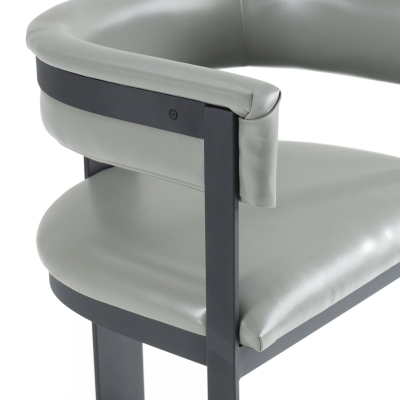 Ferol - Similicuir gris moderne + comptoir noir